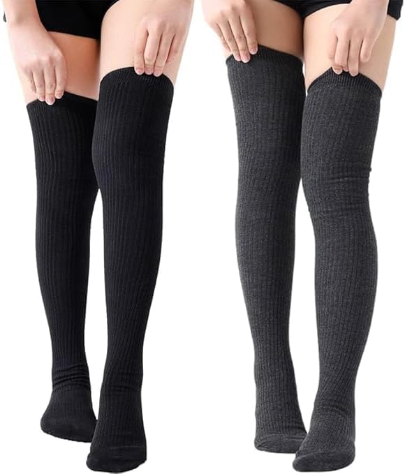 Wool thigh high socks