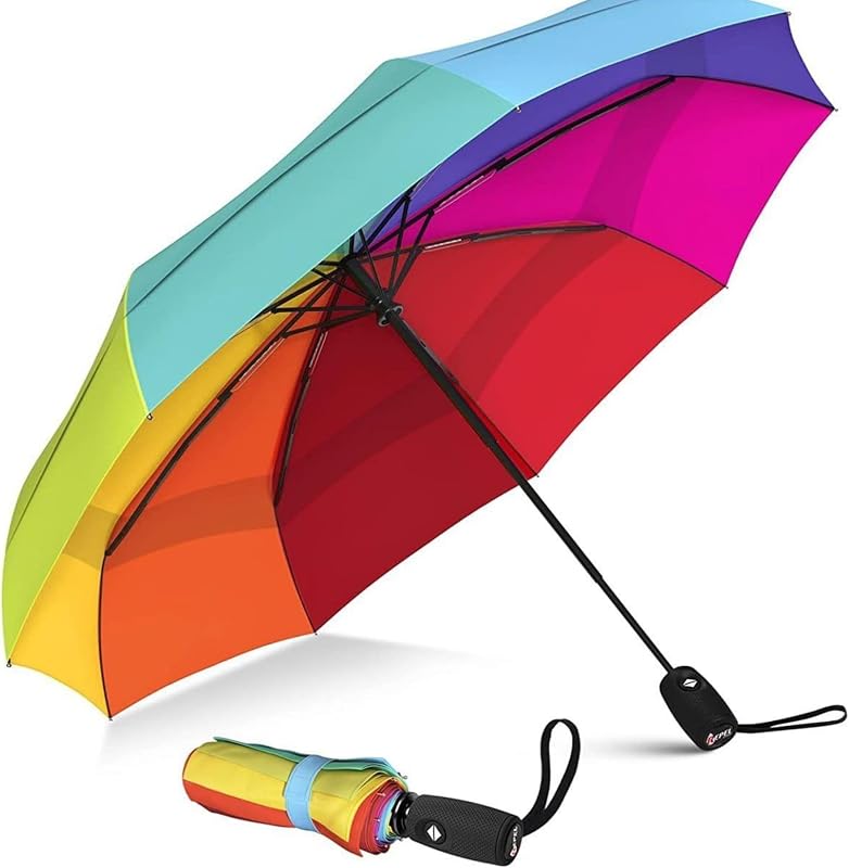 Rainbow compact umbrella